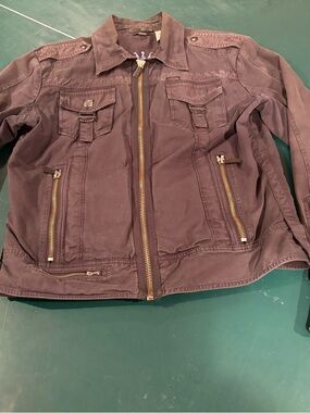 Diesel Men's Zip Front Field Jacket - faded navy blue